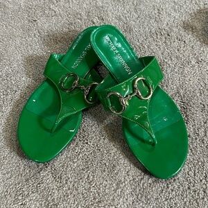 MICHAEL SHANNON Kelley Green Sandals 7M